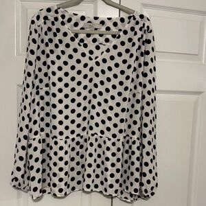 LOFT Black and White Polka Dot Blouse